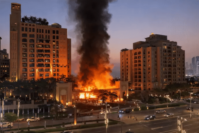 Iranian Shahed Drone Strikes the US Consulate in Dubai, UAE; Fire Breaks Out